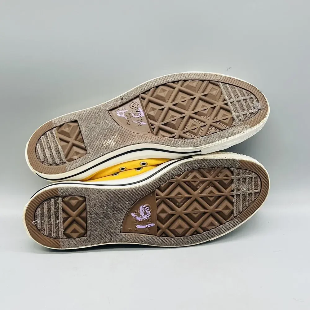 Converse Shoes Mens 8 Yellow Canvas All Star Slip On Casual Sneakers Comfort